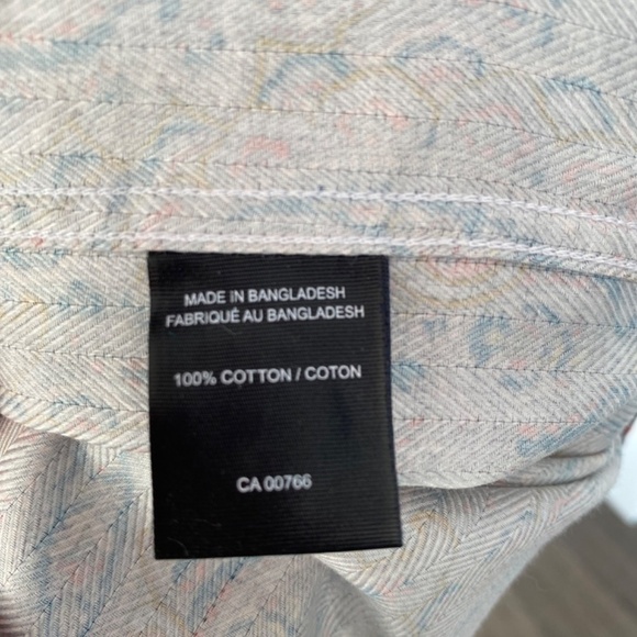 Daniel Hechter Paris Long Sleeve Button Down Shirt, Pink Orange Blue Paisley - Picture 10 of 13